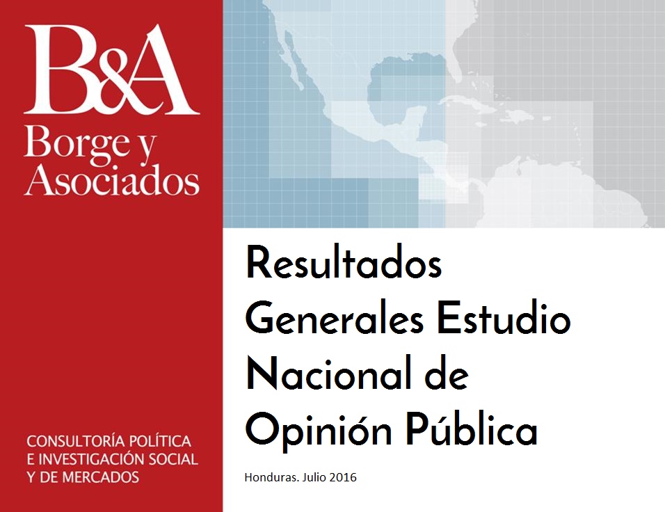Resultados Generales Estudio de Opinión Pública, Honduras. Julio 2016